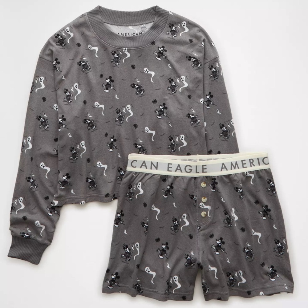NWT American Eagle Halloween Disney Mickey Mouse Plush PJ Set
